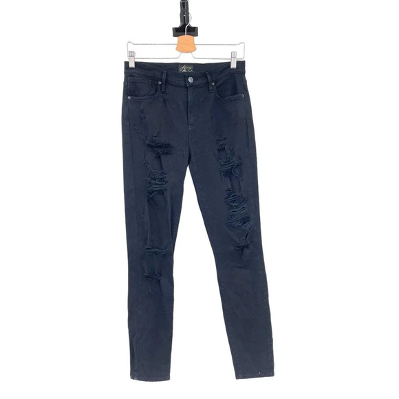 Agolde Sophie Skinny Jeans High Rise Distressed Moonstruck Wash Black Size 28 - Picture 2 of 12